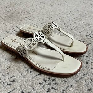 Tory Burch white leather sandals